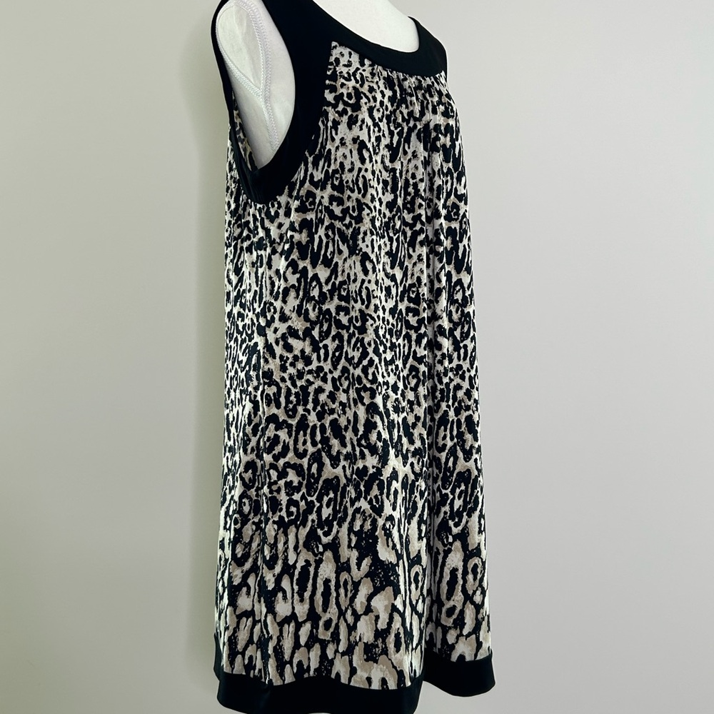 Style & Co. Black and Cream Leopard Print Dress